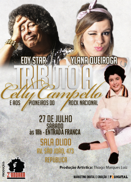Edy Star e Ylana Queiroga apresentam Celly Campello e os pioneiros do rock nacional