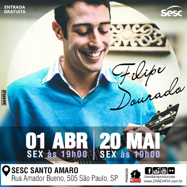 Filipe Dourado toca Waldir Azevedo | 01/abril/2016 e 20/maio/2016 às 19h00 | Sesc Santo Amaro